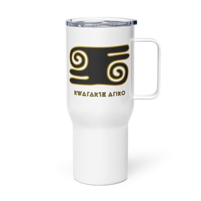 25 oz Stainless Steel Mug Adinkra Symbol "Kwatakye Atiko" Captain's Head