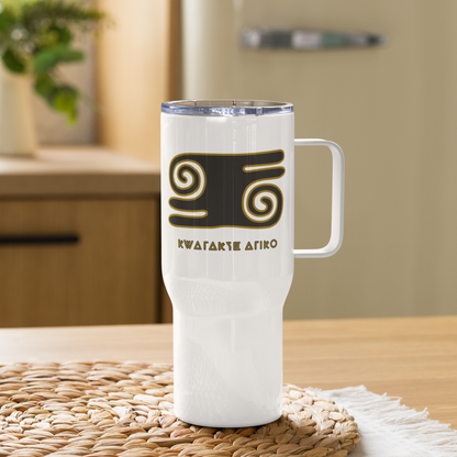 25 oz Stainless Steel Mug Adinkra Symbol "Kwatakye Atiko" Captain's Head