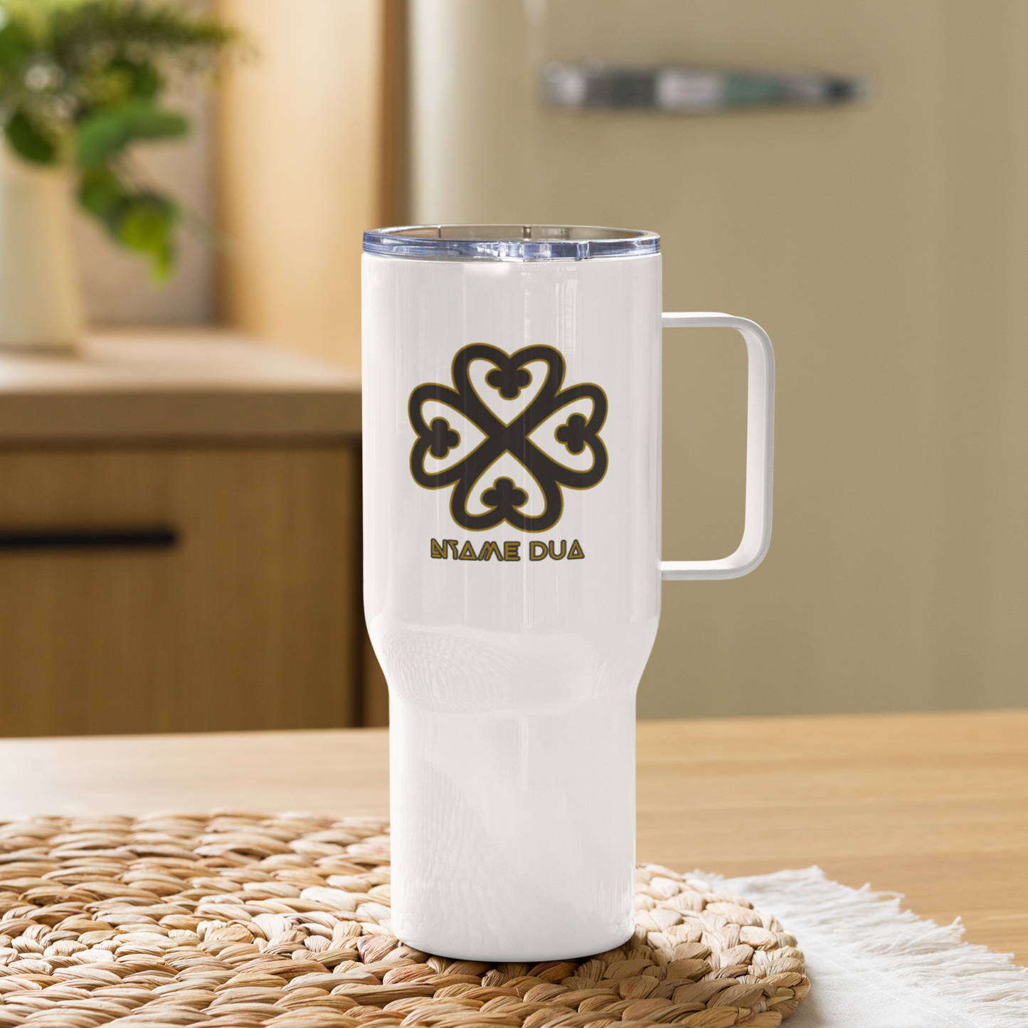 25 oz Stainless Steel Mug Adinkra Symbol "Nyame Dua" God's Altar